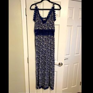Navy floral jumpsuit
